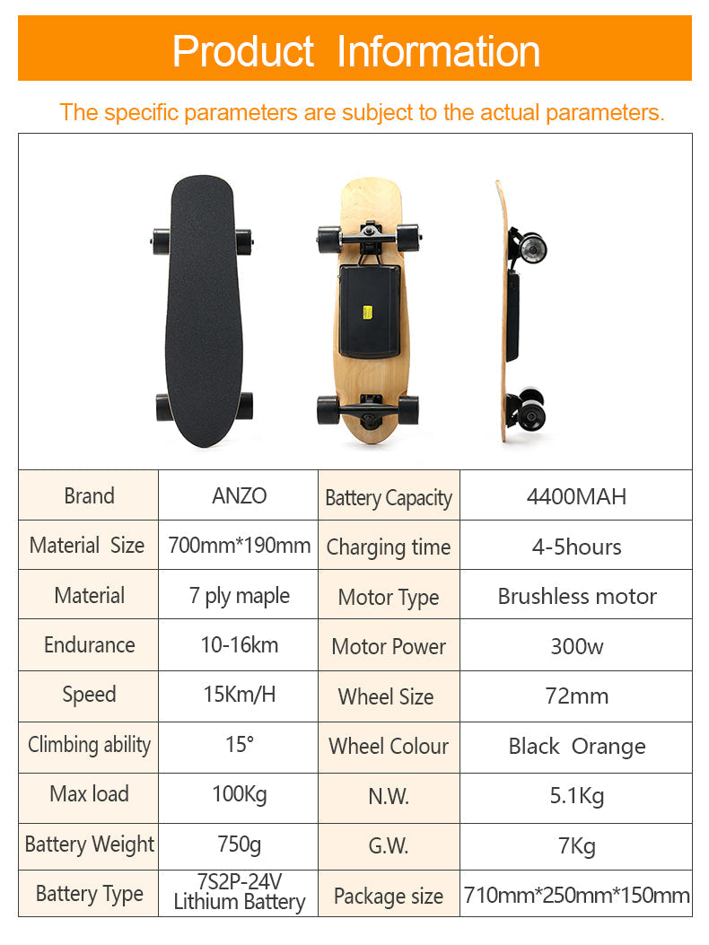 Apex Four-Wheeled Electric Skateboard Small Fish Plate