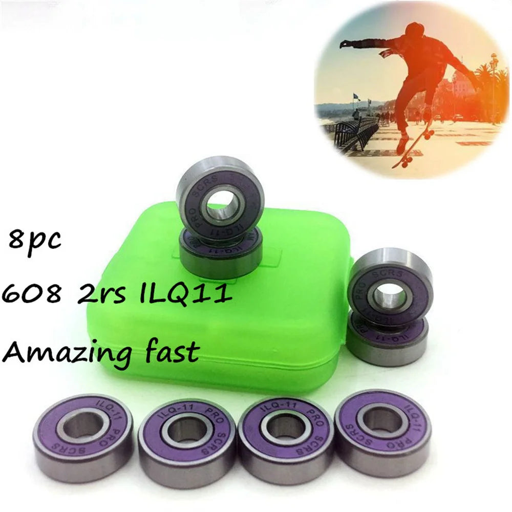 Apex Speed Pro ILQ-11 Purple Racing Bearings 8-Pack
